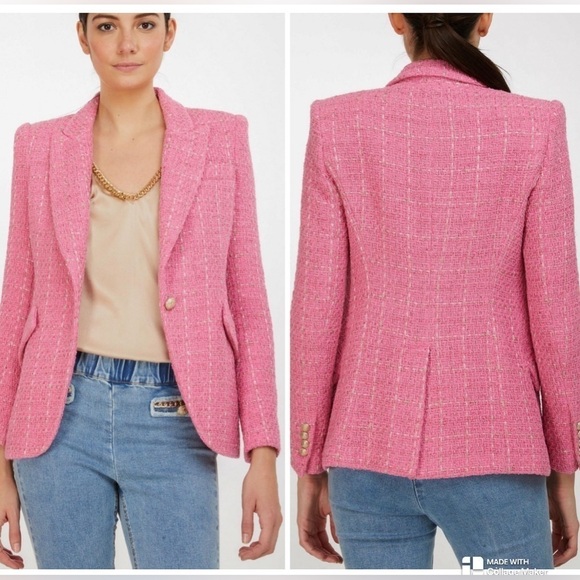 Generation Love Jackets & Blazers - Generation Love pink multi tweed blazer